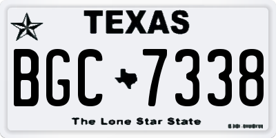 TX license plate BGC7338