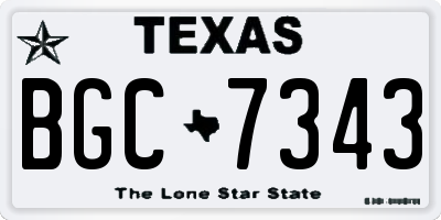 TX license plate BGC7343