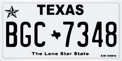TX license plate BGC7348