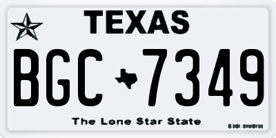 TX license plate BGC7349