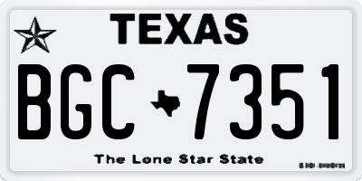 TX license plate BGC7351