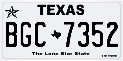 TX license plate BGC7352