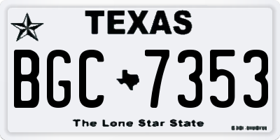 TX license plate BGC7353