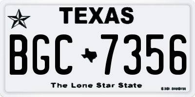 TX license plate BGC7356
