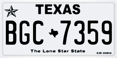TX license plate BGC7359