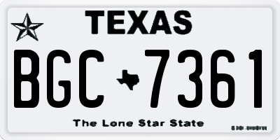 TX license plate BGC7361