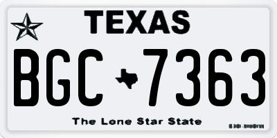 TX license plate BGC7363