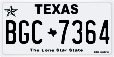 TX license plate BGC7364