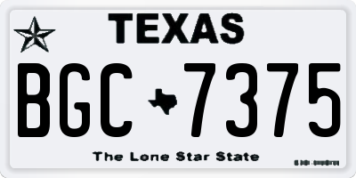 TX license plate BGC7375