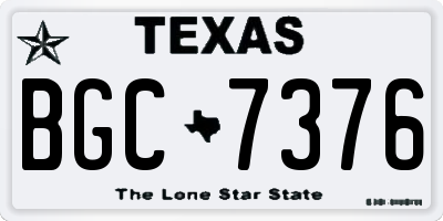 TX license plate BGC7376