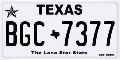 TX license plate BGC7377