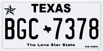 TX license plate BGC7378