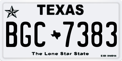 TX license plate BGC7383