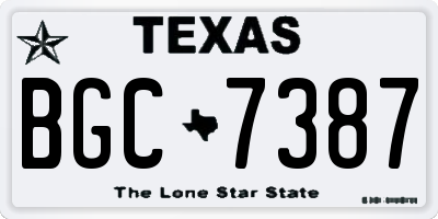 TX license plate BGC7387