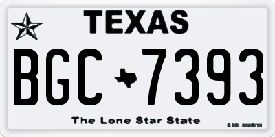 TX license plate BGC7393