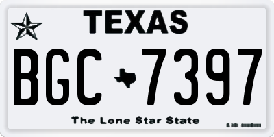 TX license plate BGC7397