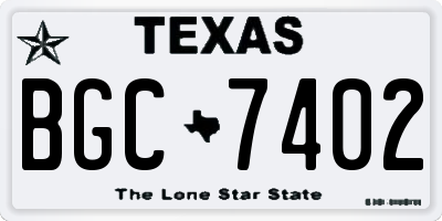 TX license plate BGC7402