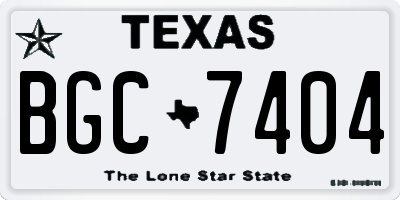 TX license plate BGC7404