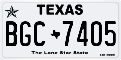 TX license plate BGC7405