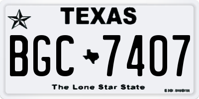 TX license plate BGC7407