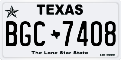 TX license plate BGC7408