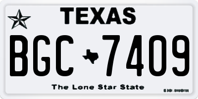 TX license plate BGC7409