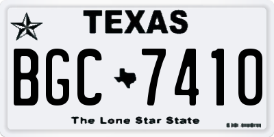 TX license plate BGC7410