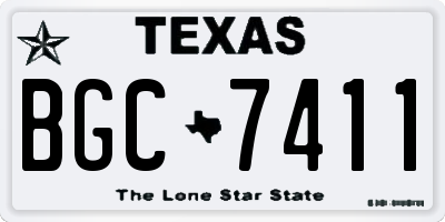 TX license plate BGC7411
