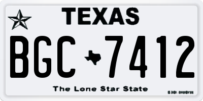 TX license plate BGC7412