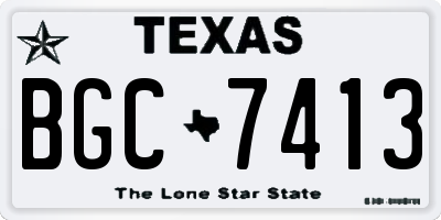 TX license plate BGC7413