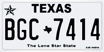 TX license plate BGC7414