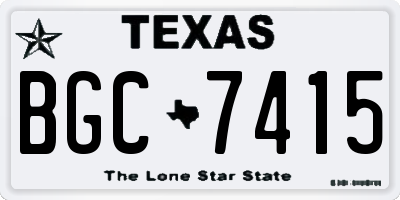 TX license plate BGC7415
