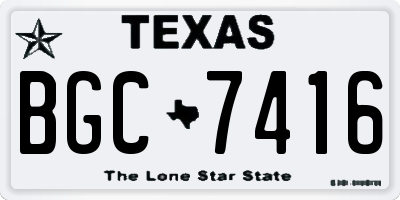 TX license plate BGC7416