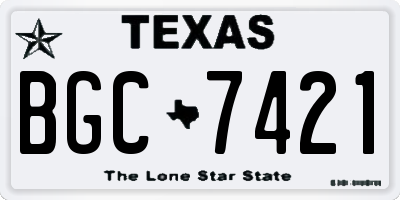 TX license plate BGC7421