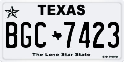TX license plate BGC7423