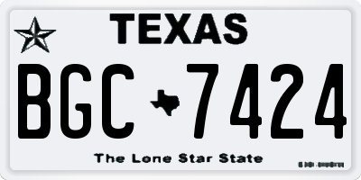 TX license plate BGC7424
