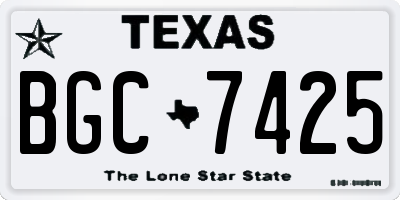 TX license plate BGC7425