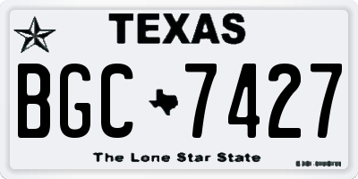TX license plate BGC7427