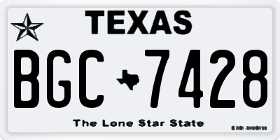 TX license plate BGC7428