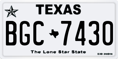 TX license plate BGC7430