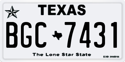 TX license plate BGC7431