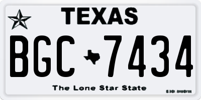 TX license plate BGC7434