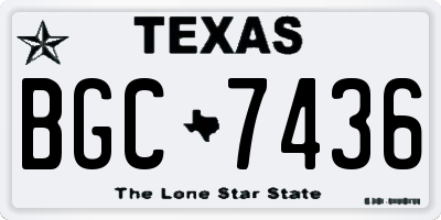 TX license plate BGC7436