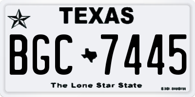TX license plate BGC7445