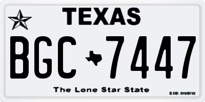 TX license plate BGC7447