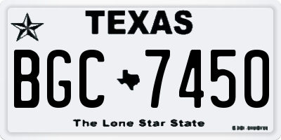 TX license plate BGC7450