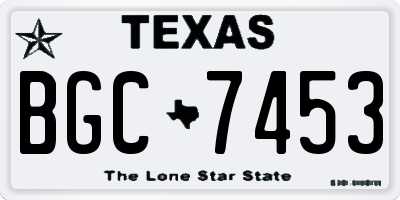 TX license plate BGC7453