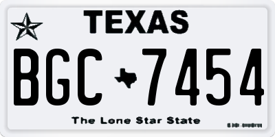 TX license plate BGC7454