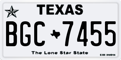 TX license plate BGC7455