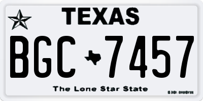 TX license plate BGC7457